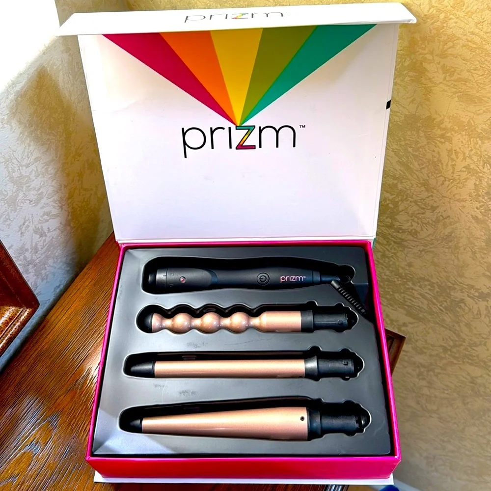New Prizm 3 in 1 professional ceramic hair curl styling iron set.